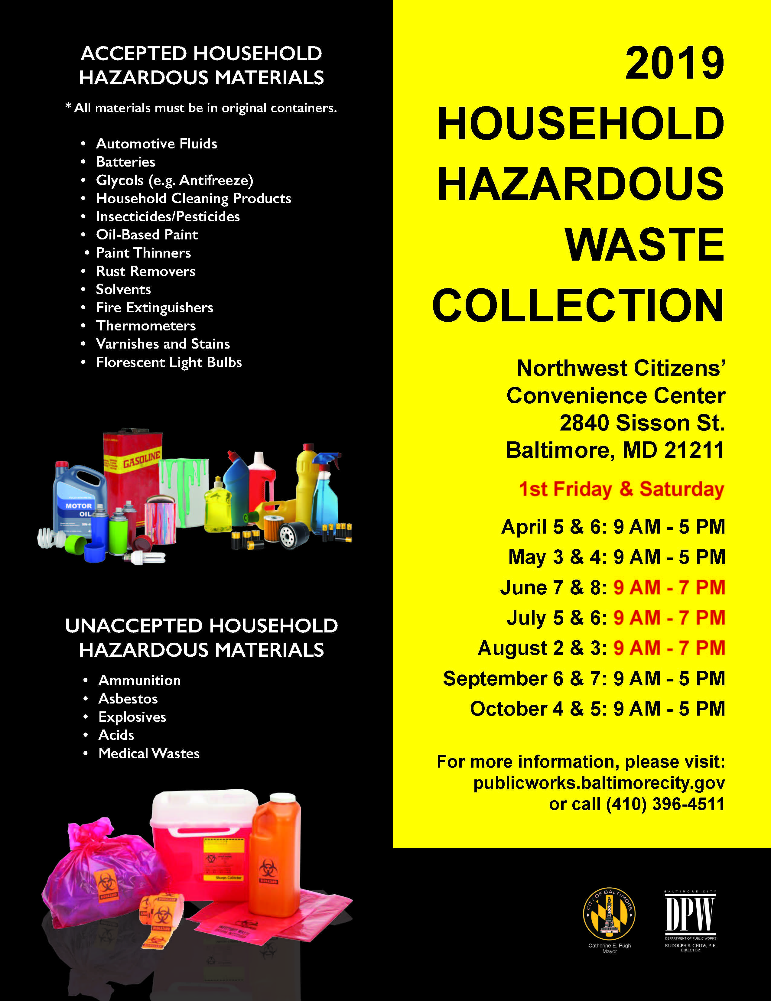2019 Household Hazardous Waste Collection Flyer 